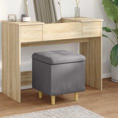 Vidaxl Ottoman s shranjevanjem Siva 40 x 40 x 45 cm Umetna koža