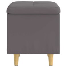 Vidaxl Ottoman s shranjevanjem Siva 40 x 40 x 45 cm Umetna koža