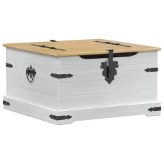 Vidaxl storage box s polico Bela 78 x 78 x 45 cm Masivno borovo les