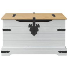 Vidaxl storage box s polico Bela 78 x 78 x 45 cm Masivno borovo les