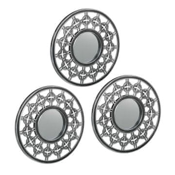 Northix Dekorativna ogledala set 3 stenska 25x25cm lahka