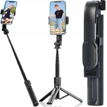 Verkgroup 3v1 univerzalni teleskopski selfie stick in tripod bluetooth daljinec 90cm
