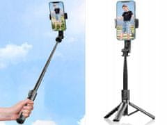 Verkgroup 3v1 univerzalni teleskopski selfie stick in tripod bluetooth daljinec 90cm