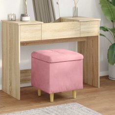 Vidaxl Ottoman s shranjevanjem Roza 40 x 40 x 45 cm Žamet