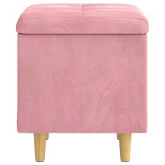 Vidaxl Ottoman s shranjevanjem Roza 40 x 40 x 45 cm Žamet