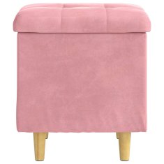 Vidaxl Ottoman s shranjevanjem Roza 40 x 40 x 45 cm Žamet