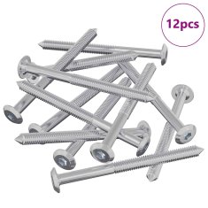 Vidaxl Pohištveni vijaki 12 szt. srebrna M6 x 85 mm Jeklo
