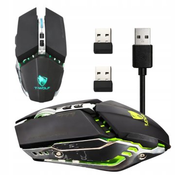 Verkgroup Brezžična optična 2x USB igralna miška 1600DPI LED RGB 2,4Ghz