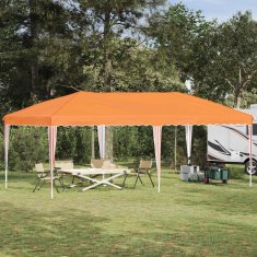 Vidaxl Zložljivi šotor za zabave 575 x 290 x 245 cm Oranžna