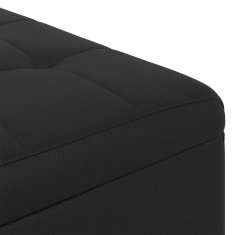 Vidaxl Ottoman s shranjevanjem Črna 80 x 80 x 45 cm Umetna koža