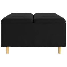 Vidaxl Ottoman s shranjevanjem Črna 80 x 80 x 45 cm Umetna koža