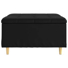 Vidaxl Ottoman s shranjevanjem Črna 80 x 80 x 45 cm Umetna koža