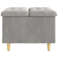 Vidaxl Ottoman s shranjevanjem Svetlo siva 60 x 60 x 45 cm Žamet