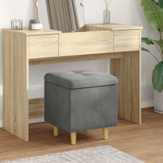 Vidaxl Ottoman s shranjevanjem Temno siva 40 x 40 x 45 cm Žamet