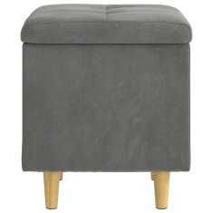 Vidaxl Ottoman s shranjevanjem Temno siva 40 x 40 x 45 cm Žamet