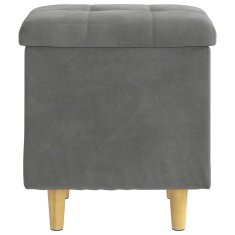 Vidaxl Ottoman s shranjevanjem Temno siva 40 x 40 x 45 cm Žamet