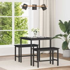 Vidaxl Jedilne mize 70 x 70 x 75 cm Inženirski les Črni hrast Kvadrat