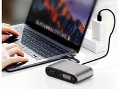 Verkgroup Adapter USB-C na HDMI 4K VGA hub USB 3.0 USB-C napajalnik