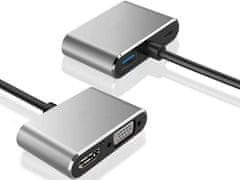 Verkgroup Adapter USB-C na HDMI 4K VGA hub USB 3.0 USB-C napajalnik