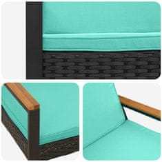 Vidaxl Zunanja klop 2 -Seater 107 x 61 x 80 cm poli ratan Pravokotna