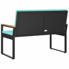 Vidaxl Zunanja klop 2 -Seater 107 x 61 x 80 cm poli ratan Pravokotna