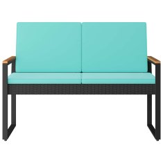 Vidaxl Zunanja klop 2 -Seater 107 x 61 x 80 cm poli ratan Pravokotna