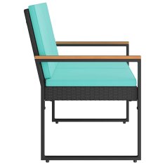 Vidaxl Zunanja klop 2 -Seater 107 x 61 x 80 cm poli ratan Pravokotna