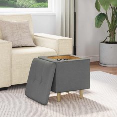 Vidaxl Ottoman s shranjevanjem Temno siva 40 x 40 x 45 cm blago