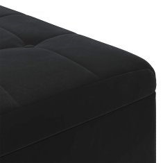 Vidaxl Ottoman s shranjevanjem Črna 60 x 60 x 45 cm Žamet