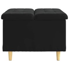 Vidaxl Ottoman s shranjevanjem Črna 60 x 60 x 45 cm Žamet