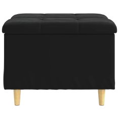 Vidaxl Ottoman s shranjevanjem Črna 60 x 60 x 45 cm Žamet