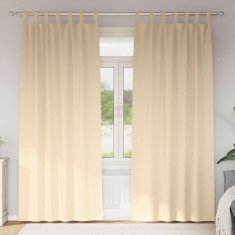 Vidaxl Zavese za zatemnitev z obroči 2 szt. krema 245 x 140 cm