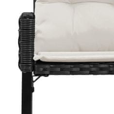 Vidaxl Zunanja klop z blazino Črna in krem bela 118 x 55 x 82 cm