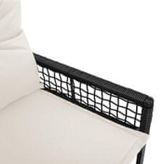 Vidaxl Zunanja klop z blazino Črna in krem bela 118 x 55 x 82 cm