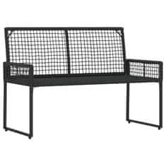 Vidaxl Zunanja klop z blazino Črna in turkizna 118 x 55 x 82 cm