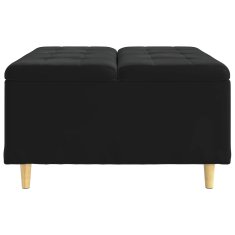 Vidaxl Ottoman s shranjevanjem Črna 80 x 80 x 45 cm Žamet