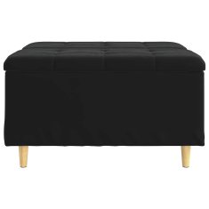 Vidaxl Ottoman s shranjevanjem Črna 80 x 80 x 45 cm Žamet