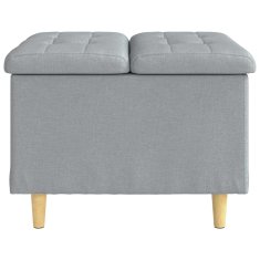 Vidaxl Ottoman s shranjevanjem Svetlo siva 60 x 60 x 45 cm blago