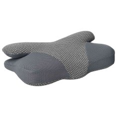 Vidaxl Vzglavnik za vrat Siva Spominska pena 58 x 36 x 13 cm