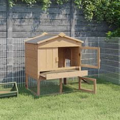 Vidaxl Hiša za kokoši Rjava 75 x 60 x 89 cm Masivno borovo les