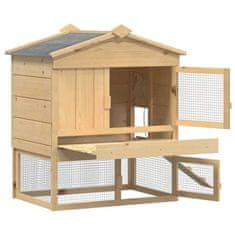 Vidaxl Hiša za kokoši Rjava 75 x 60 x 89 cm Masivno borovo les