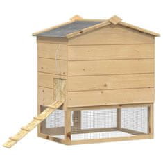 Vidaxl Hiša za kokoši Rjava 75 x 60 x 89 cm Masivno borovo les