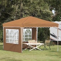 Vidaxl Zložljivi šotor za zabave 288 x 288 x 245 cm Bež Oxford tkanina