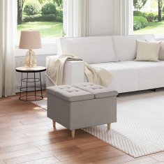 Vidaxl Ottoman s shranjevanjem Taupe 60 x 60 x 45 cm blago