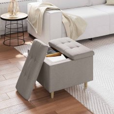 Vidaxl Ottoman s shranjevanjem Taupe 60 x 60 x 45 cm blago