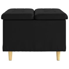 Vidaxl Ottoman s shranjevanjem Črna 60 x 60 x 45 cm Umetna koža