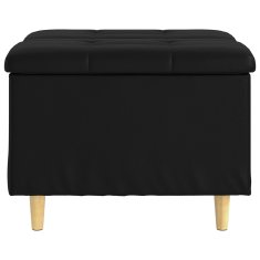 Vidaxl Ottoman s shranjevanjem Črna 60 x 60 x 45 cm Umetna koža