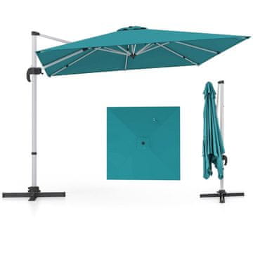 Northix 300x300 cm market vrtni senčnik 360° rotacija križna osnova modra