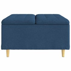 Vidaxl Ottoman s shranjevanjem Modra 80 x 80 x 45 cm blago