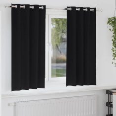 Vidaxl Zavese za zatemnitev z obroči 2 szt. Črna 175 x 140 cm Poliester